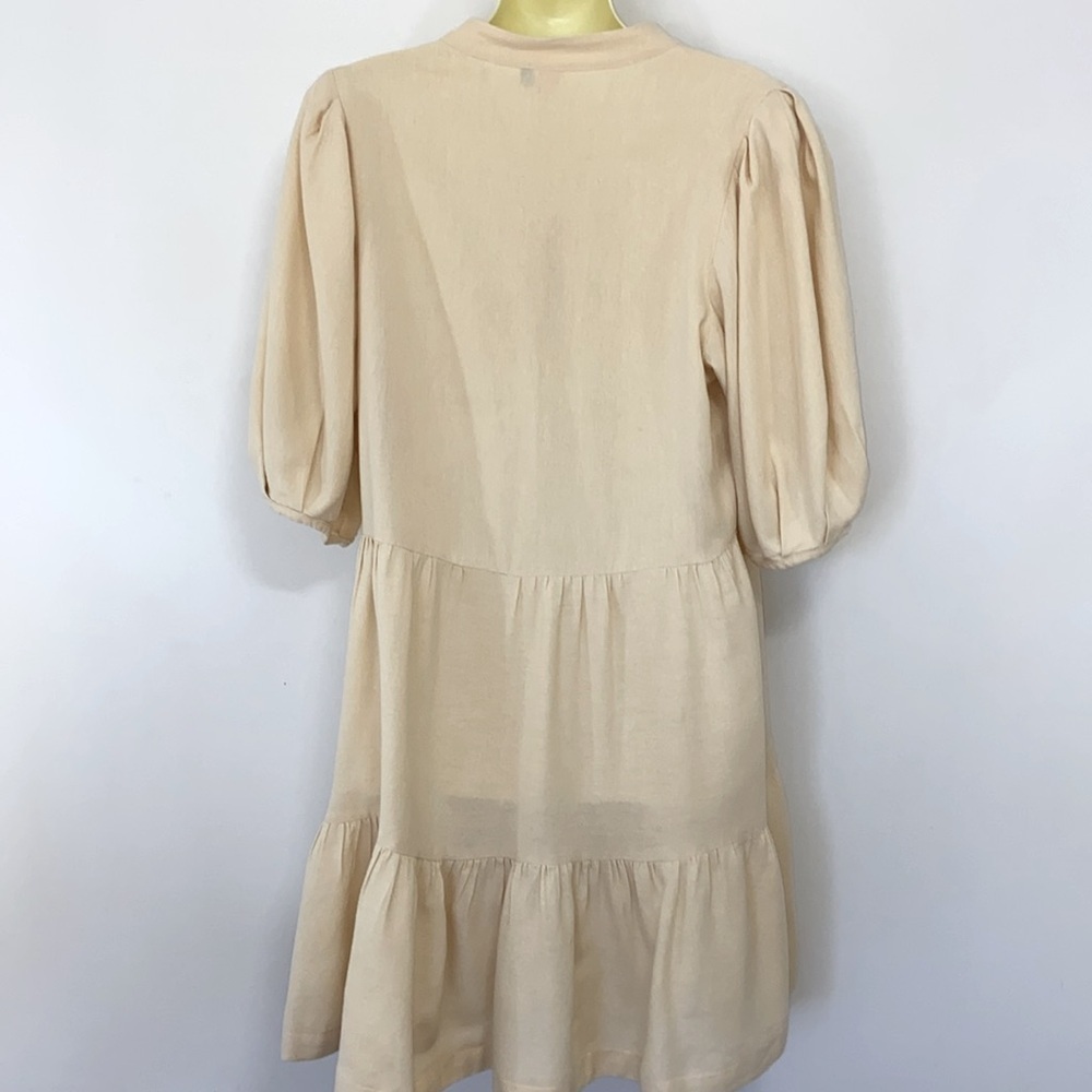 Farm Rio Dress Creme Button Down Ruffle Accents Sz Sm NWOT - Picture 6 of 7